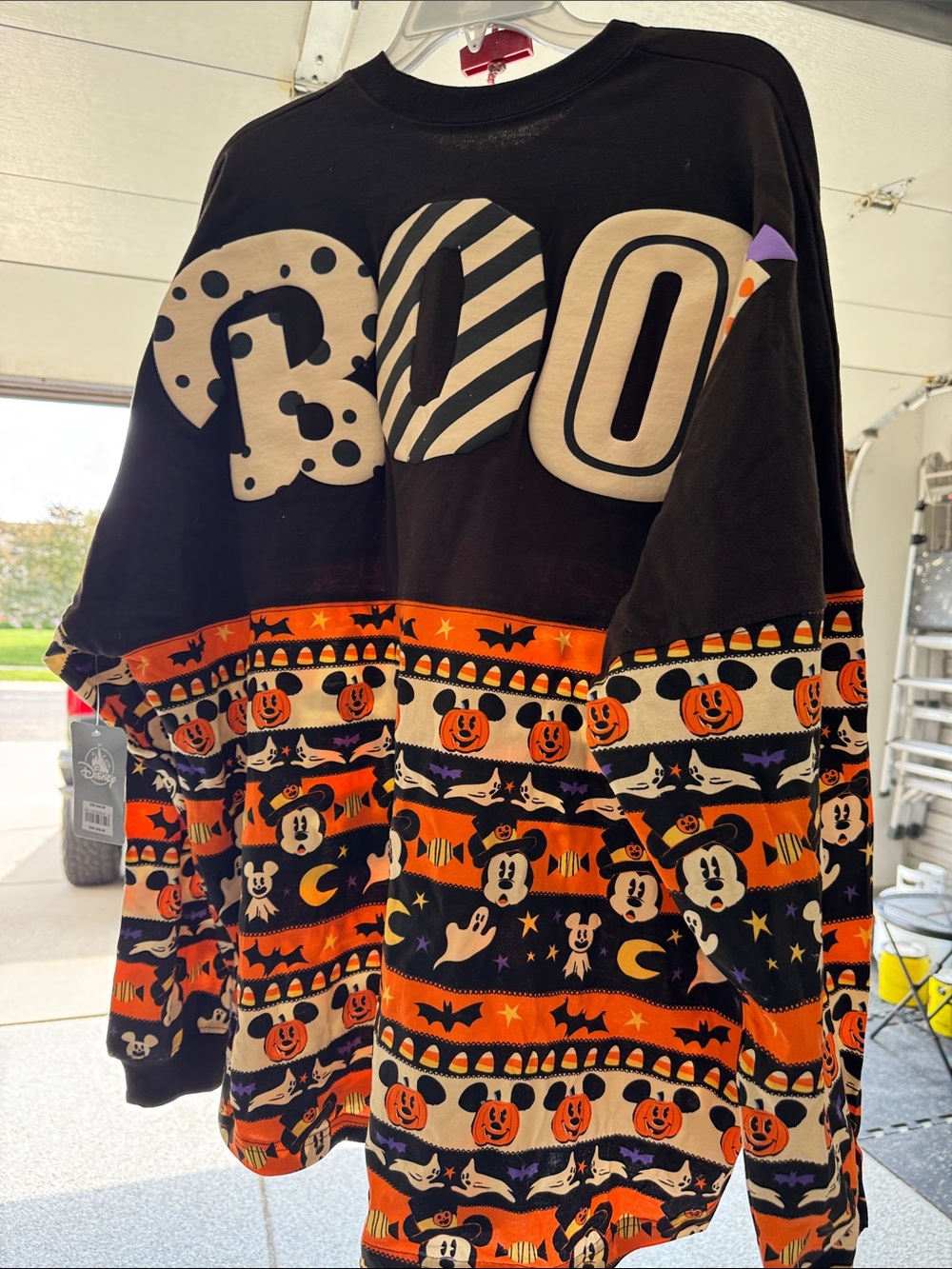 Disney Brown Orange Halloween Mickey Pumpkin Long Sleeve Tee. New never worn - Picture 2 of 4